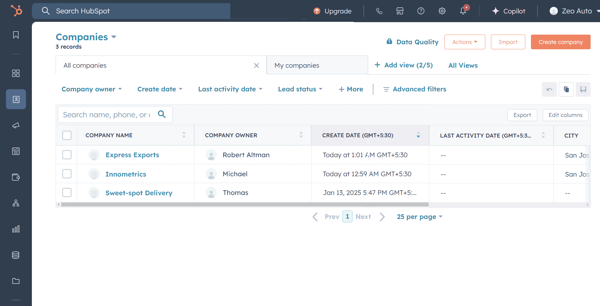 Añadir empresas, Zeo Route Planner