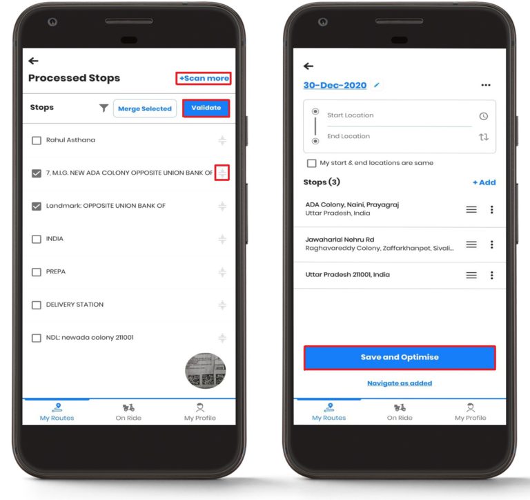 Adding addresses in Zeo Route Planner using image capture/OCR