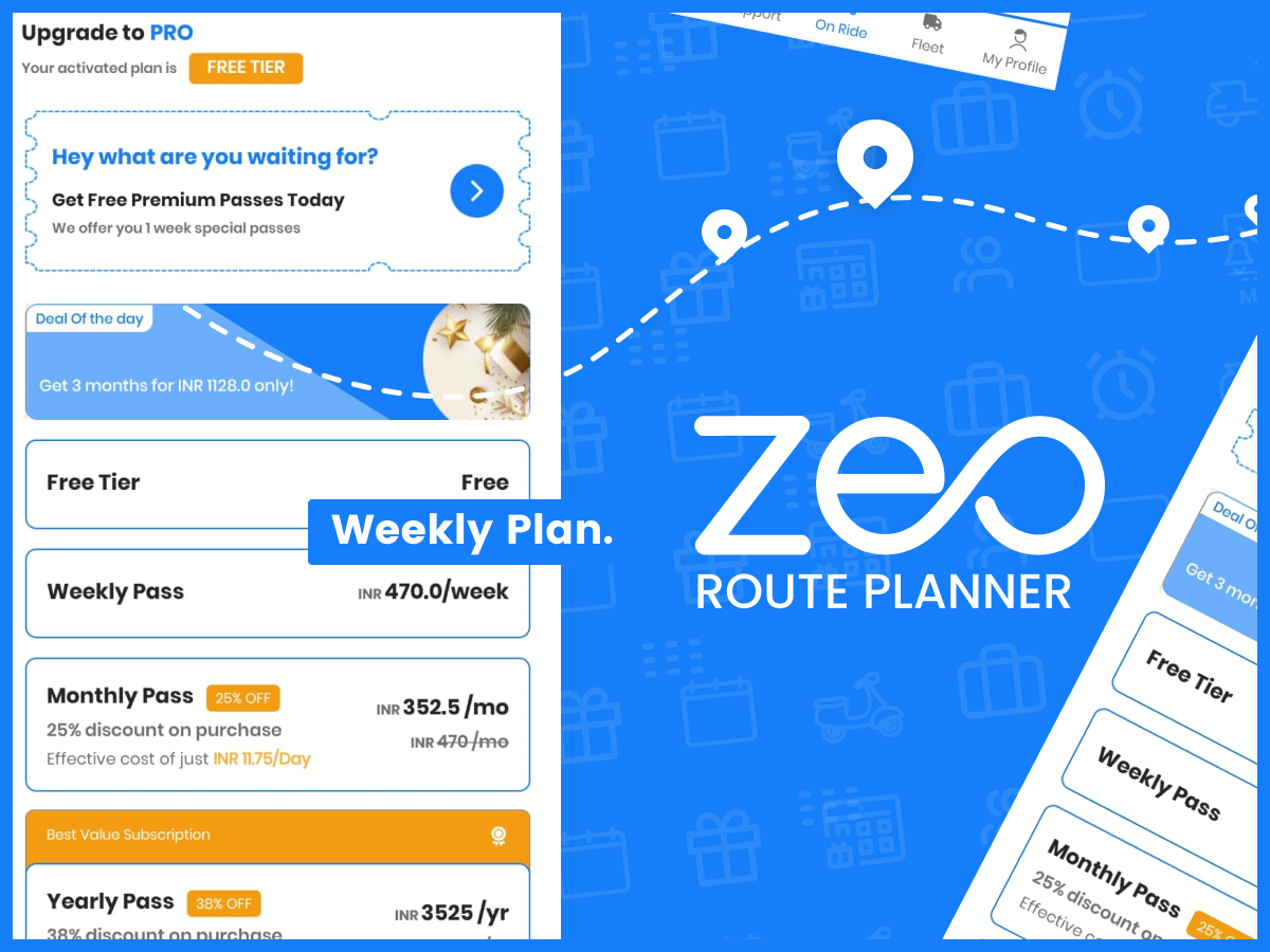 Zeo Route Planne Weekly Plan, Zeo Route Planner