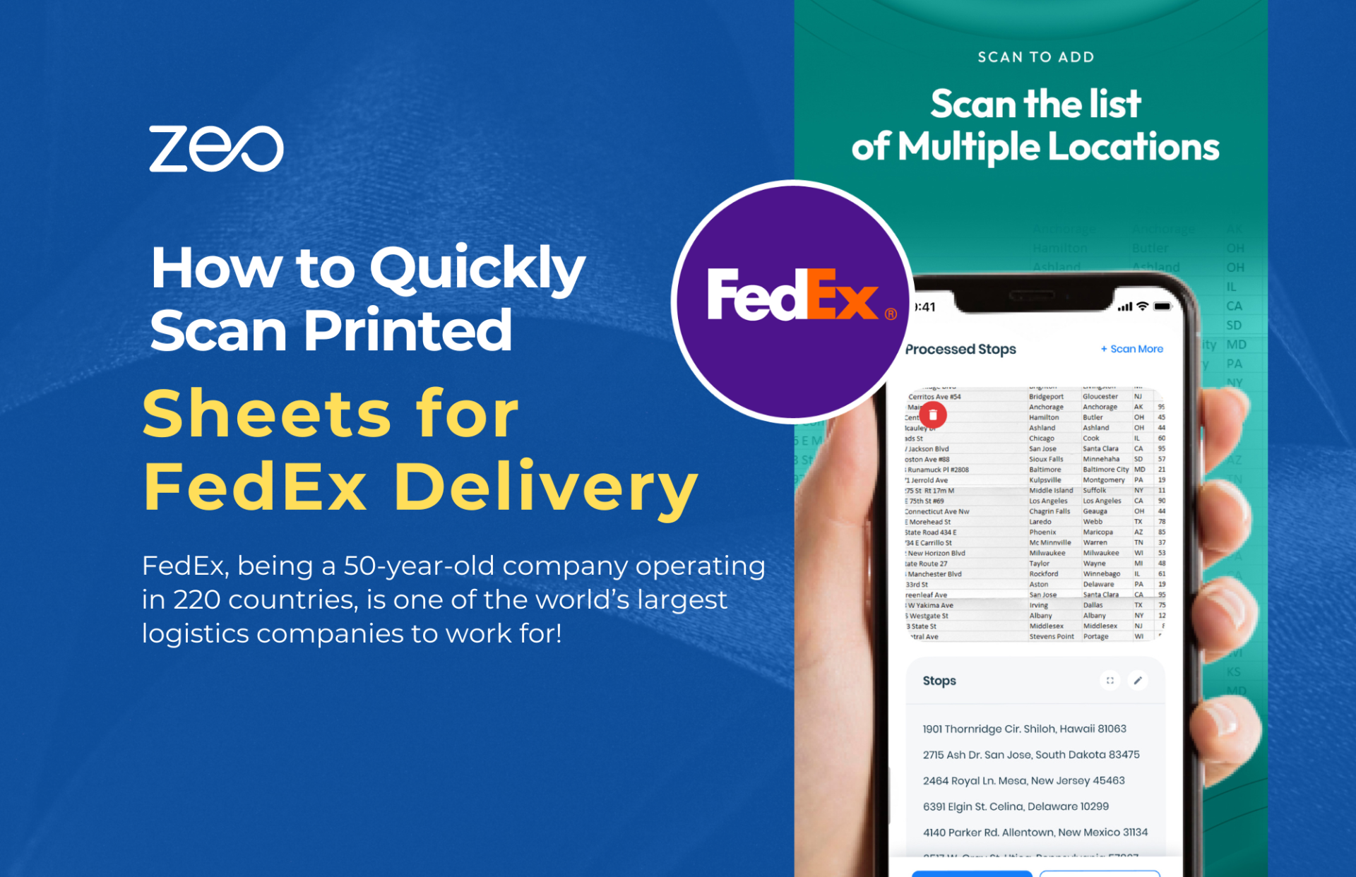 FedEx 2 1, Zeo Routeplanner