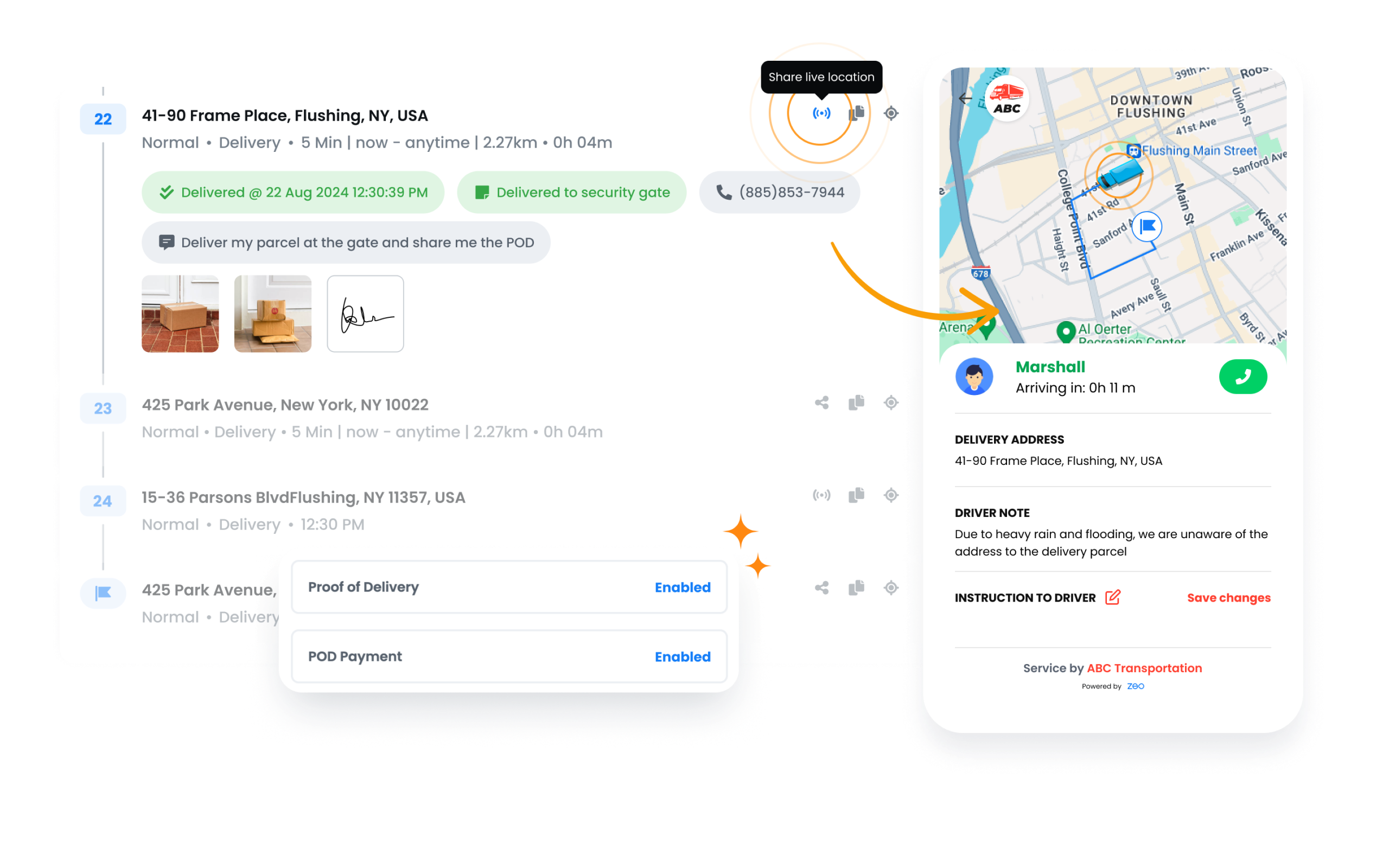 Automated Delivery Updates, Zeo Route Planner