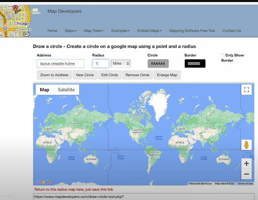 Jak narysować okrąg odległości w Mapach Google, Zeo Route Planner