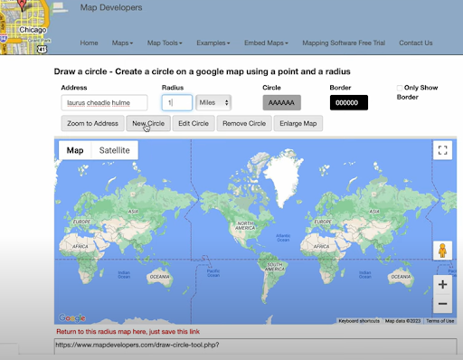 Jak narysować okrąg odległości w Mapach Google, Zeo Route Planner