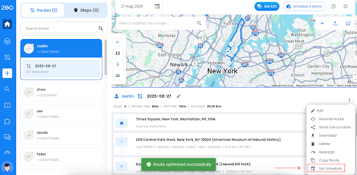 Zeo présente la fonctionnalité de planification d'itinéraires récurrents, Zeo Route Planner