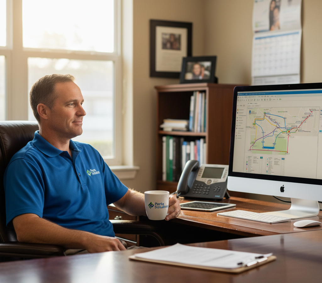 2026 05 16 Construction Site Toilet Service Logistics Featured, Zeo Route Planner