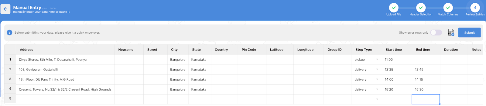 How to Create a Route in Zeo Route Planner Manually?, Zeo Route Planner