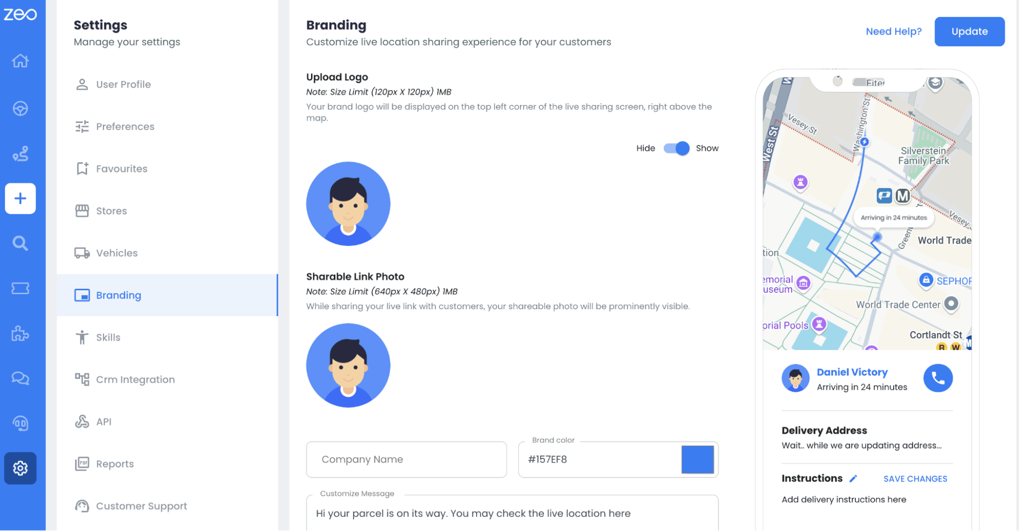 How to Send Delivery Intimations to Customers with your Branding?, Zeo Route Planner